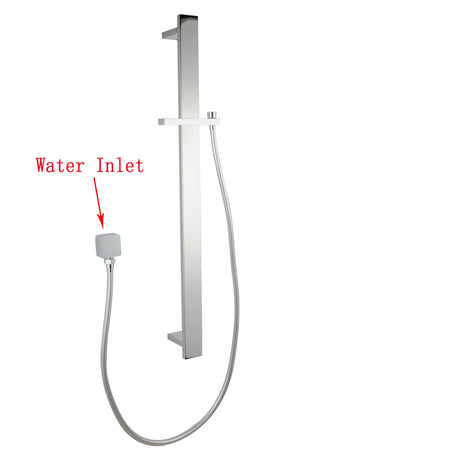 AQU Shower Rail Without Handheld Shower - Chrome
