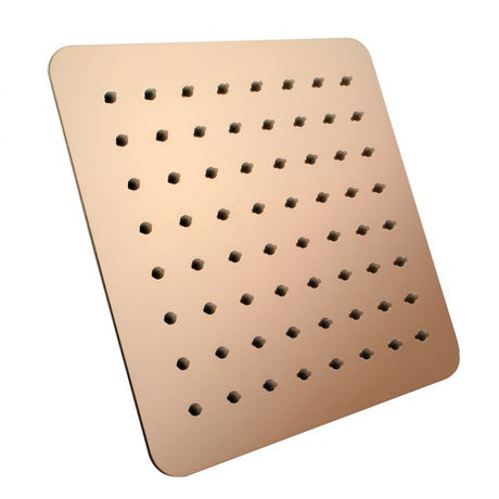 AQU Super Slim Square Rainfall Shower Head 200mm - Black & Rose Gold