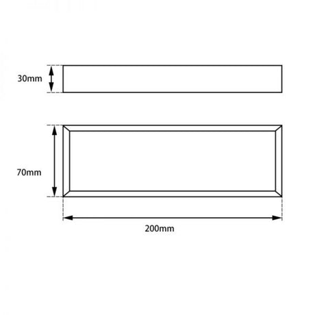Cavallo AR43 Square Towel Rail 200mm - Brushed Gold Technical Drawing