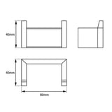 Norico Cavallo Square Double Robe Hook Specification Drawing