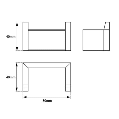 Norico Cavallo Square Double Robe Hook Specification Drawing