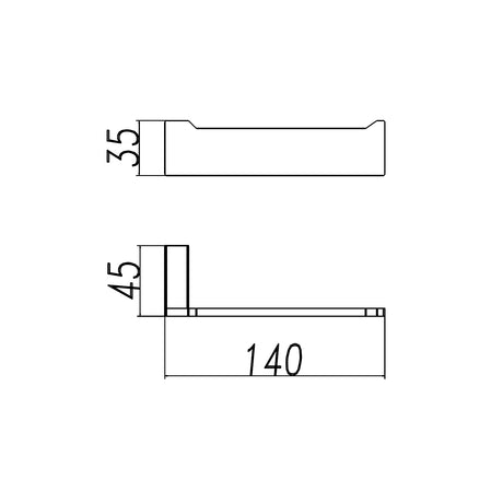 Cavallo Square Toilet Roll Holder - Brushed Gun Metal Technical Drawing