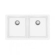 ARETE White Granite Quartz Stone Double Kitchen Sink 838x476mm