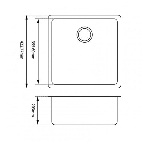 ARETE White Granite Quartz Stone Sink 422mm