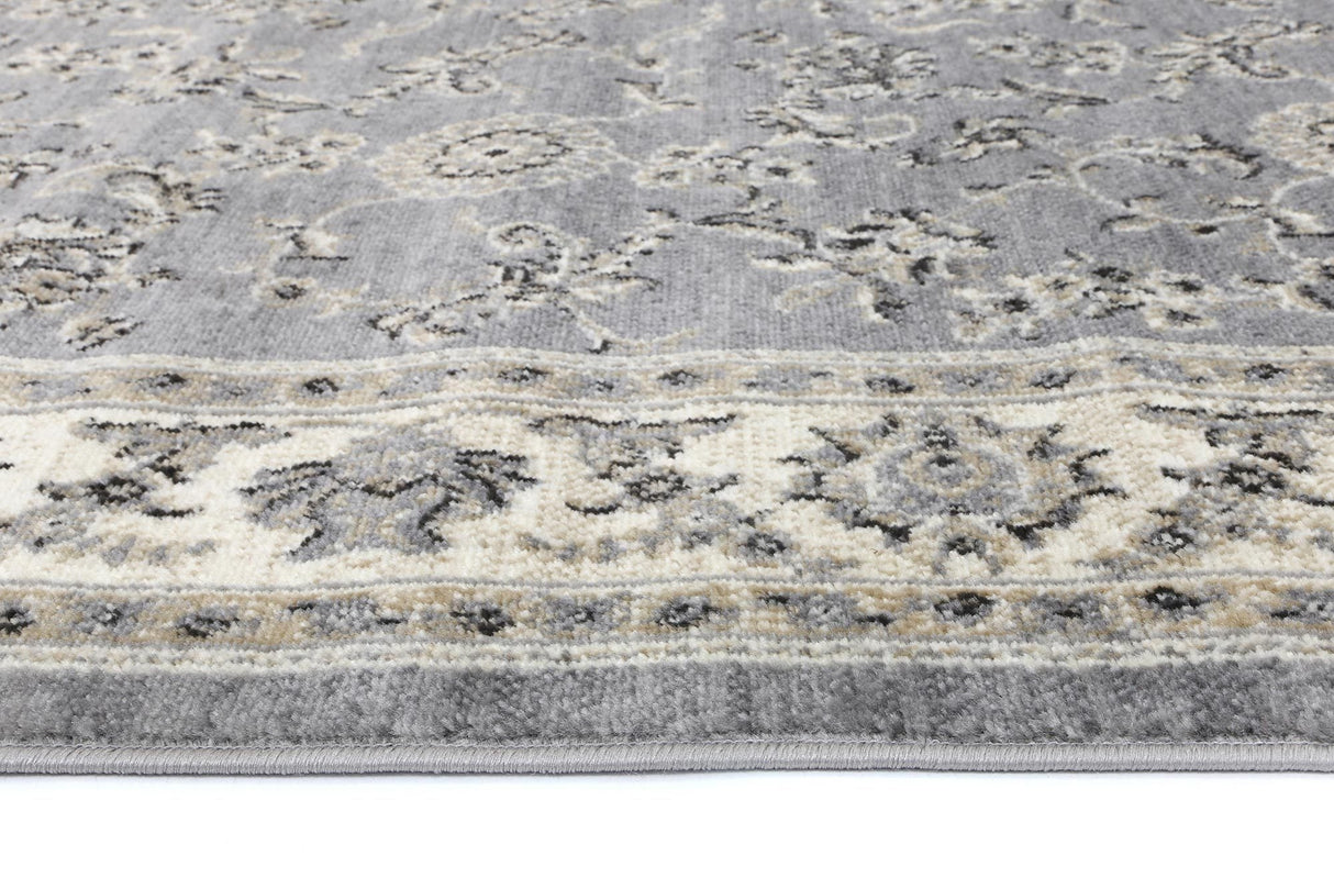 Arya  Grey Cream Border Rug