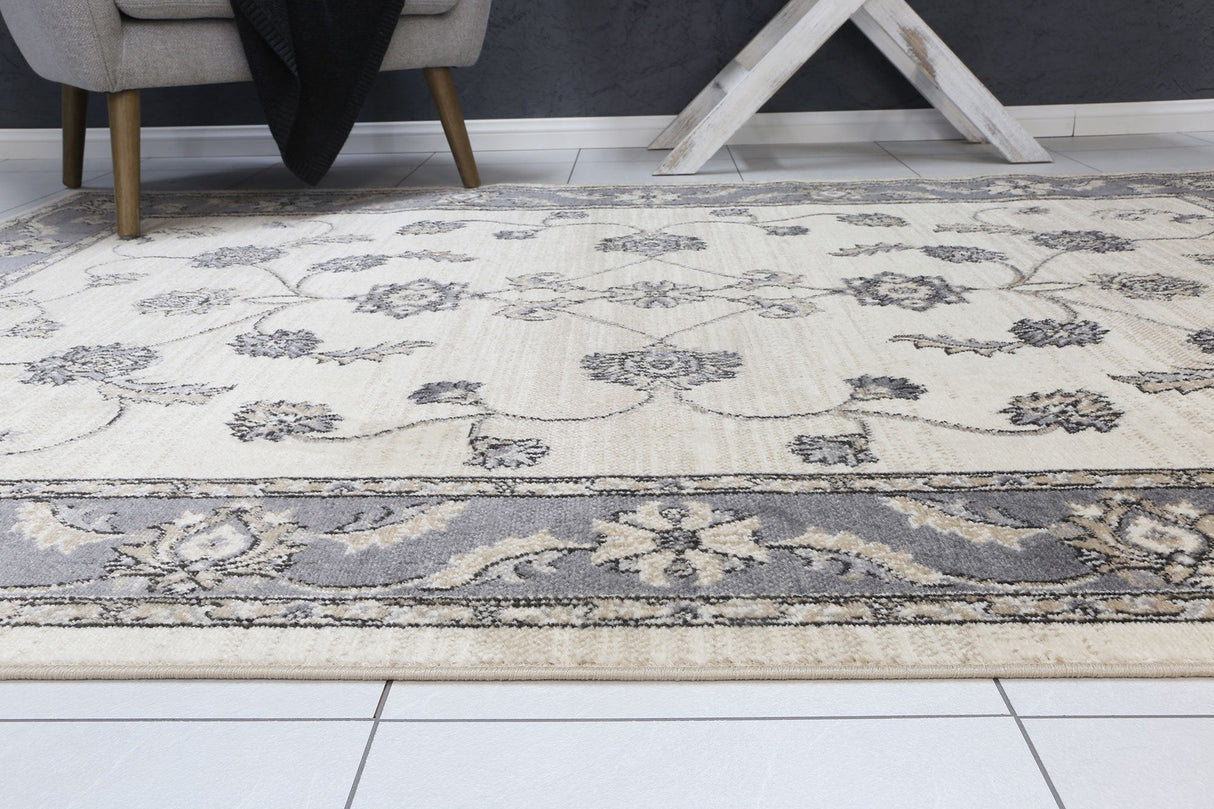 Arya Cream Grey Oriental Rug