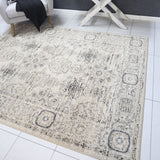 Arya Cream Grey Contemporary Rug