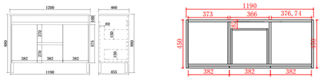 STELLA PVC Floor Vanity 1200mm