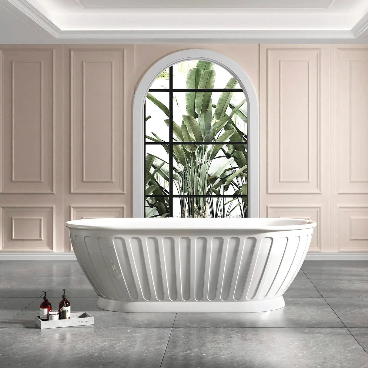Attica Kensington Freestanding Overflow Bathtub - Gloss White