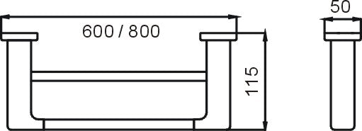Robert Double Towel Rail - 800mm (Black) - Clearance