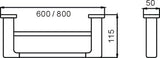 Robert Double Towel Rail - 800mm (Black) - Clearance