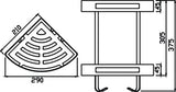 Universal 2 Tier Stainless Steel Corner Shelf (Chrome)