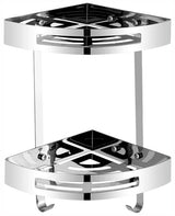 Universal 2 Tier Stainless Steel Corner Shelf (Chrome)