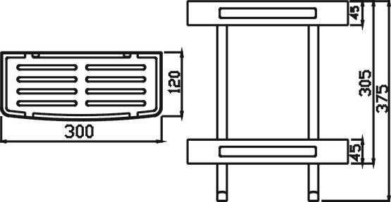 Universal 2 Tier Stainless Steel Shelf (Chrome)