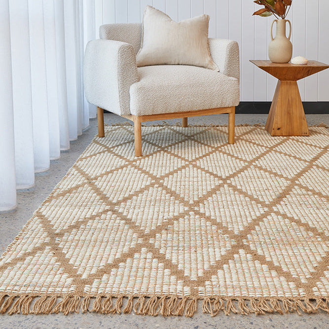 Bali Natural Jute Beige Brown Rug