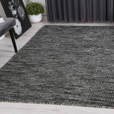 Nordic Black White Reversible Wool Rug