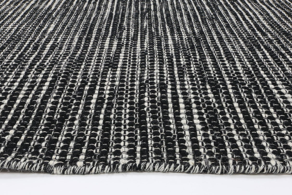 Nordic Black White Reversible Wool Rug