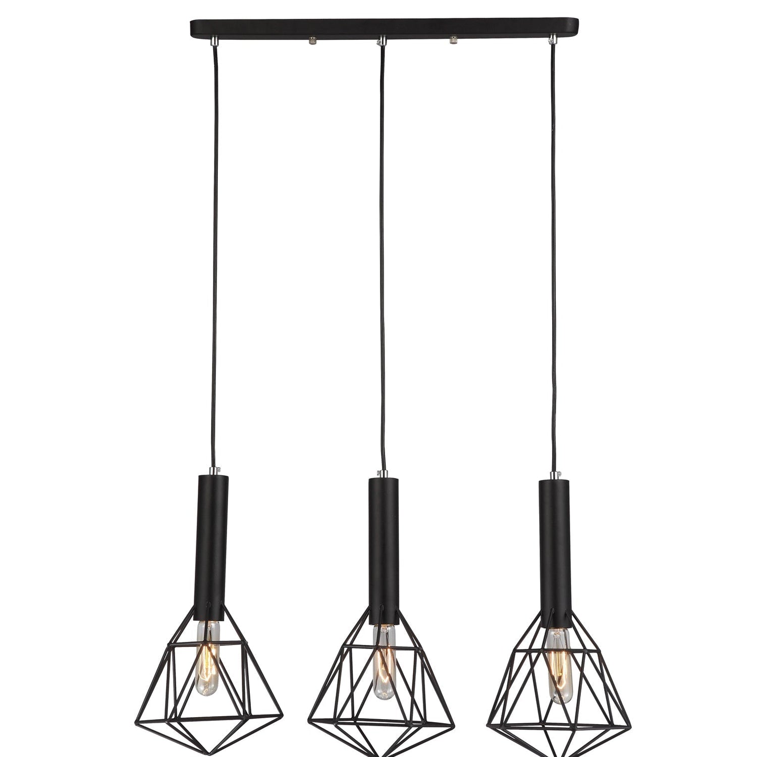 BLACKBAND & WHITEBAND Pendant Light 3x Bird Cage With Bar Base