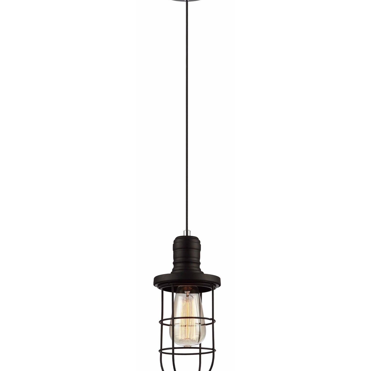 BLACKBAND Industrial Black Curved Bird Cage Pendant Light