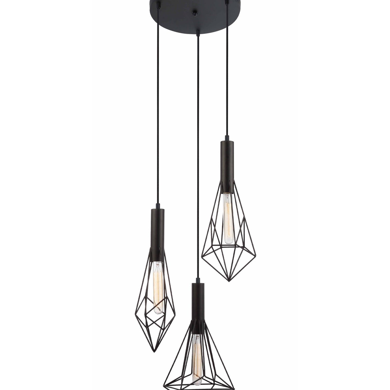 BLACKBAND & WHITEBAND Pendant Light 3x Bird Cage With Round Base