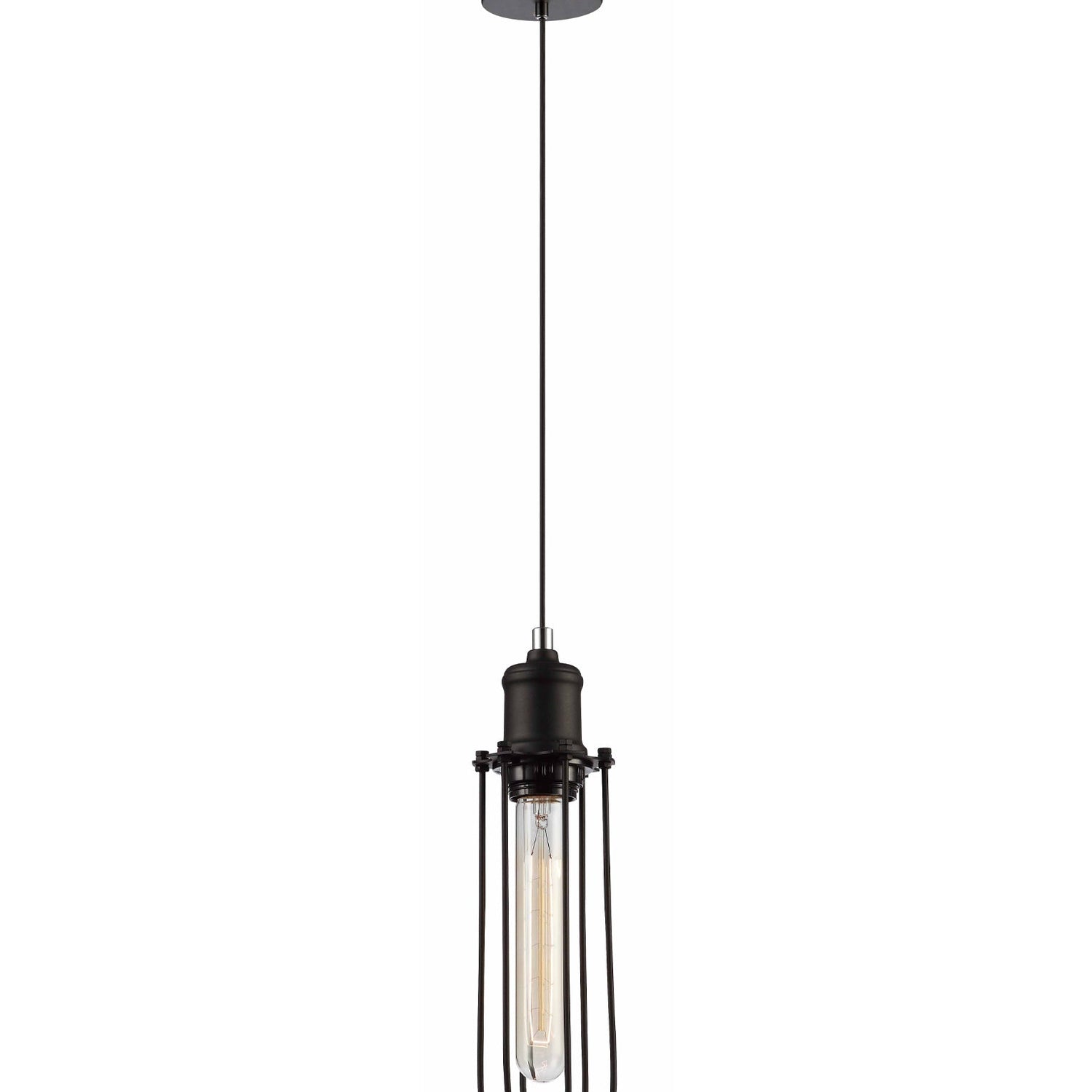 BLACKBAND Industrial Black Tubular Bird Cage Pendant Light