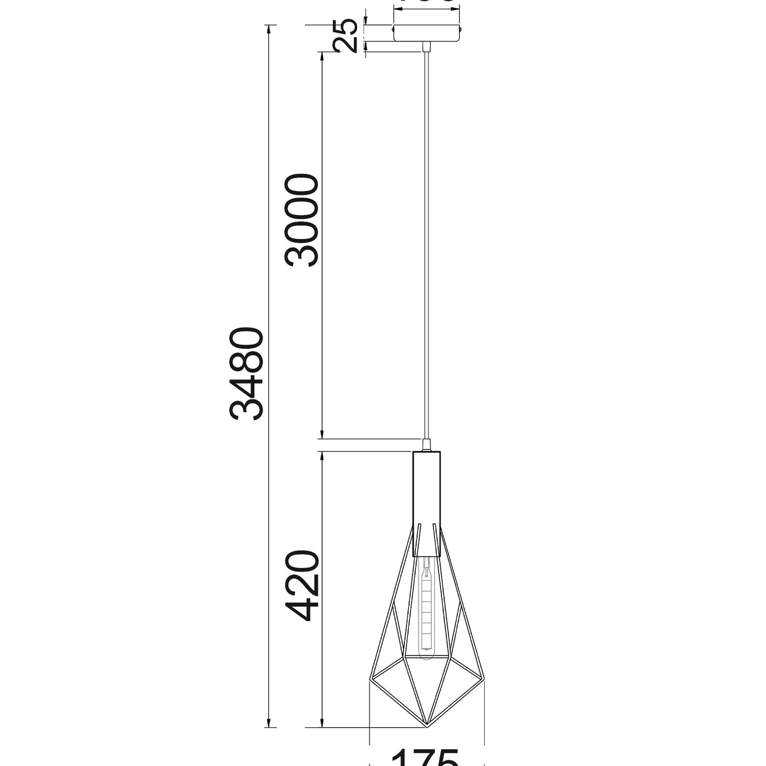 BLACKBAND & WHITEBAND Small Diamond Shape Bird Cage Pendant Lights