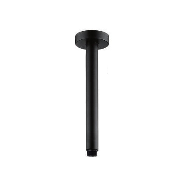 AQU Round Ceiling Shower Arm 400mm - Black