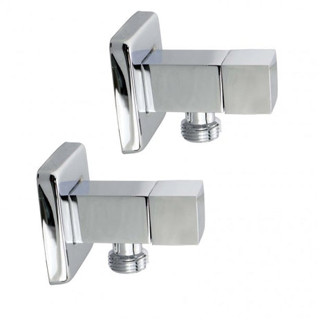 BLAZE Square 1/4 Turn Washing Machine Stop Tap (Chrome)