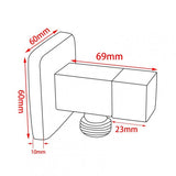 BLAZE Square 1/4 Turn Washing Machine Stop Tap (Chrome)