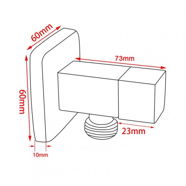 BLAZE Square Black 1/4 Turn Washing Machine Stop Tap