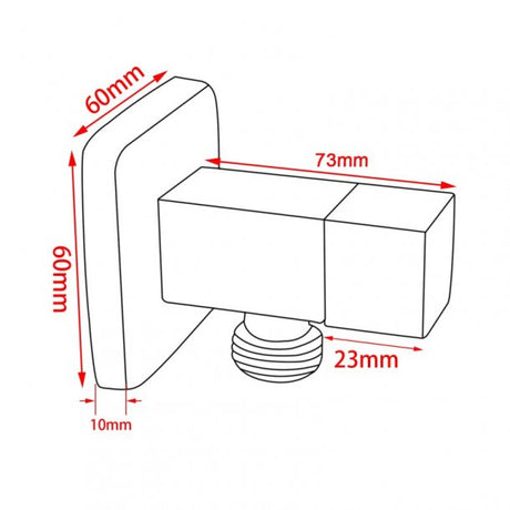 BLAZE Square Black 1/4 Turn Washing Machine Stop Tap