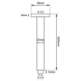 Blaze Square Ceiling Shower Arm 400mm - Brushed Nickel Technical Drawing