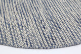 Nordic Blue Reversible Wool Round Rug