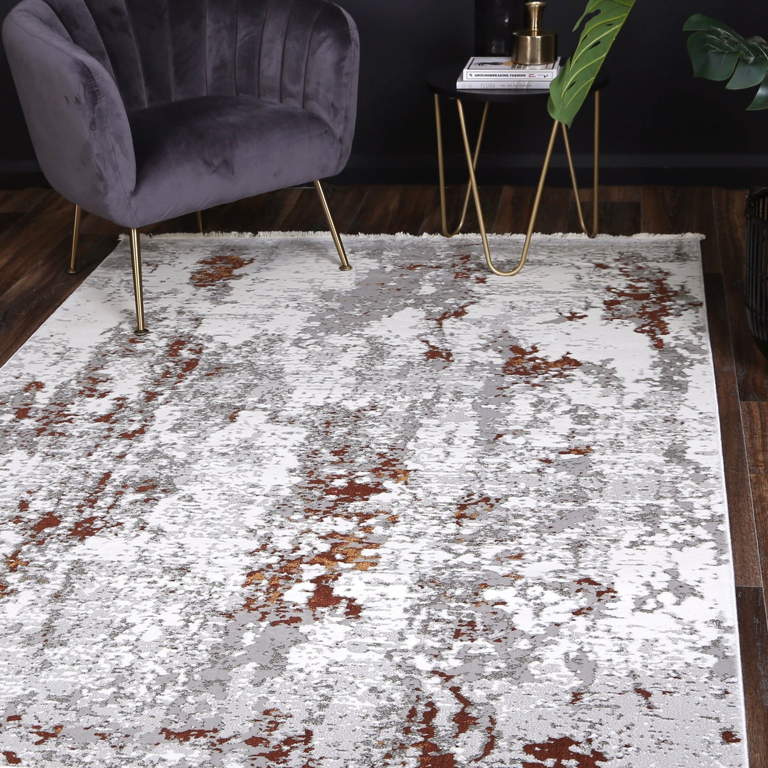 Cordelia One Modern Grey Terracotta Rug