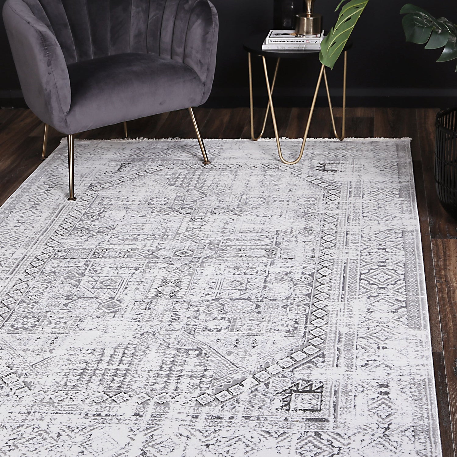 Cordelia Panel Grey Rug