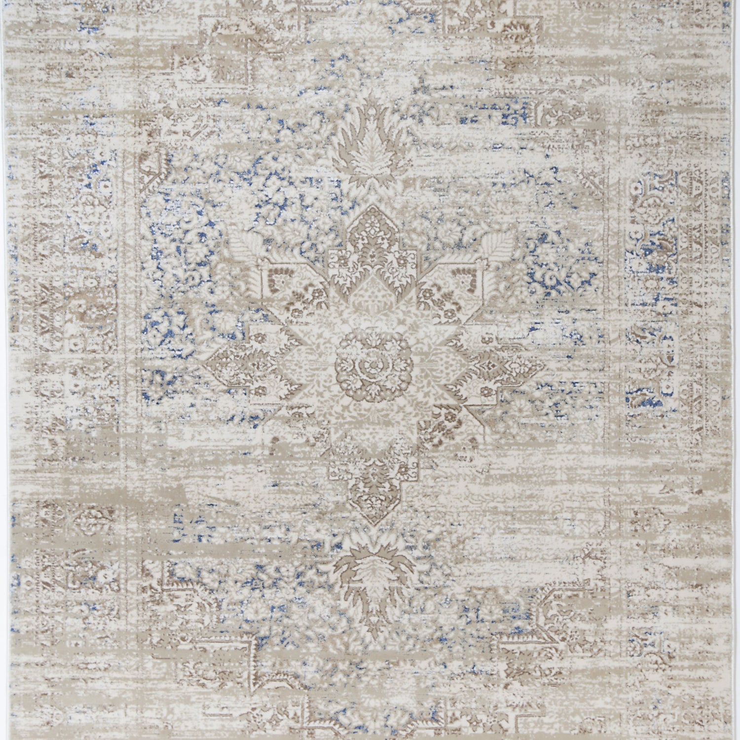 Cordelia Medalion Beige Blue Rug