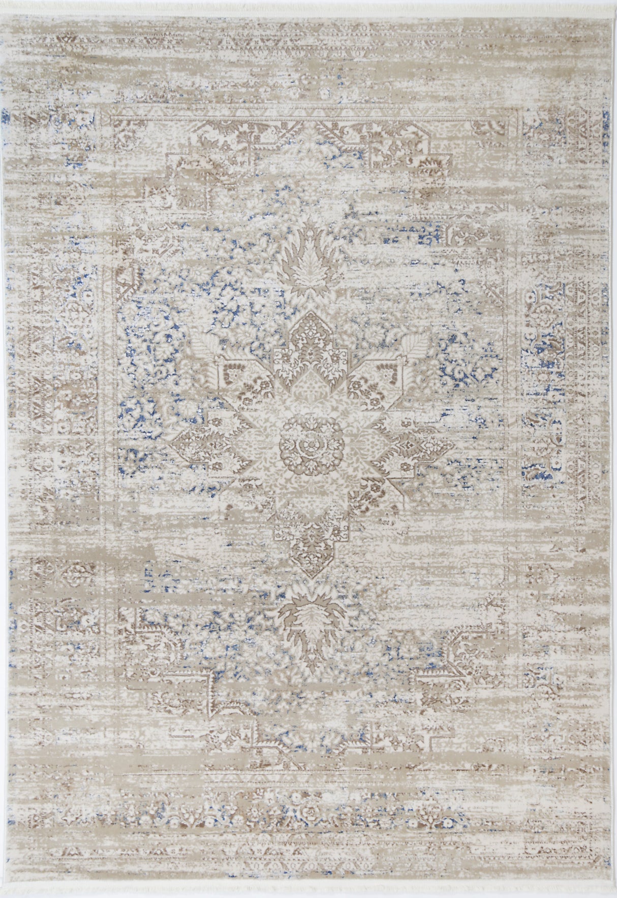 Cordelia Medalion Beige Blue Rug