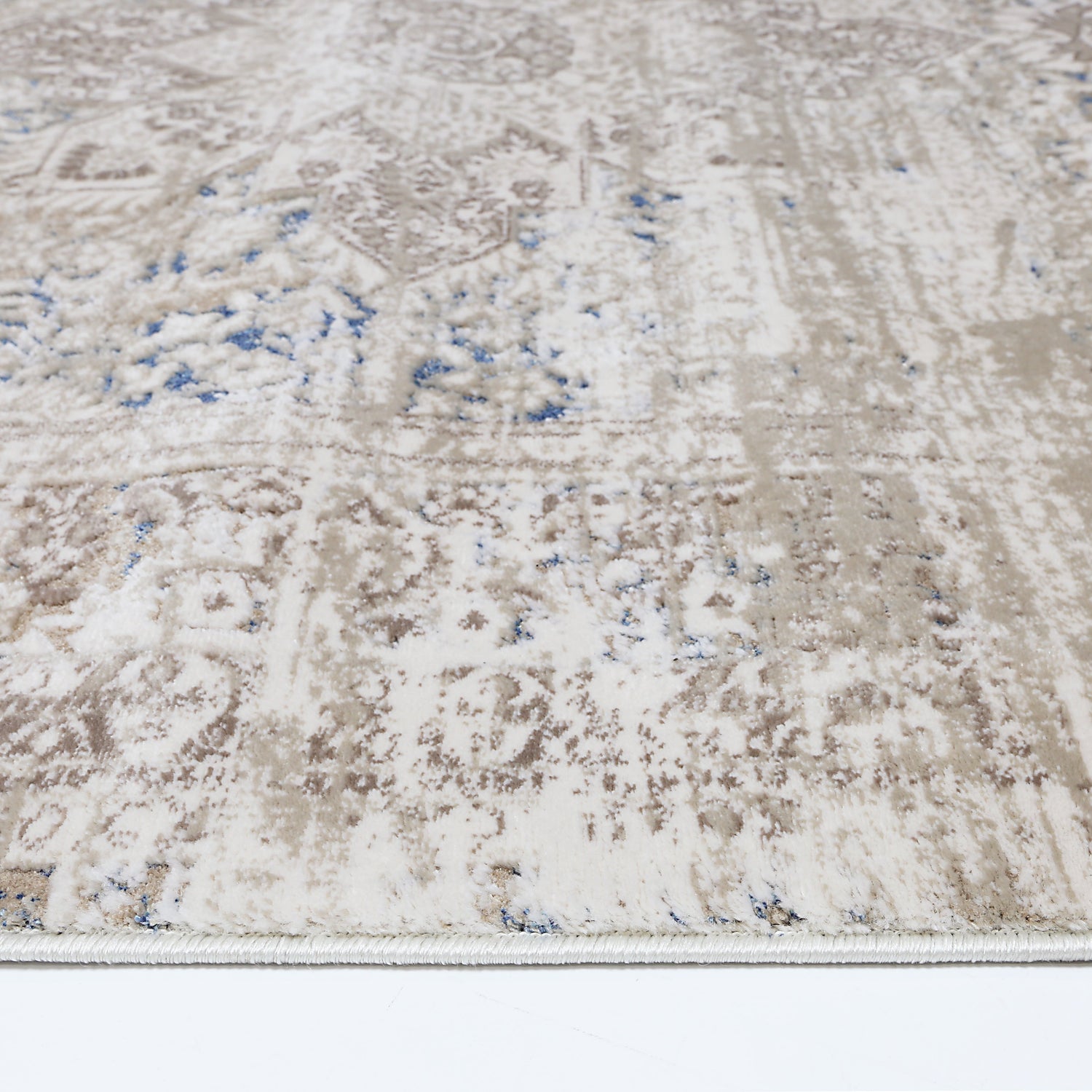 Cordelia Medalion Beige Blue Rug