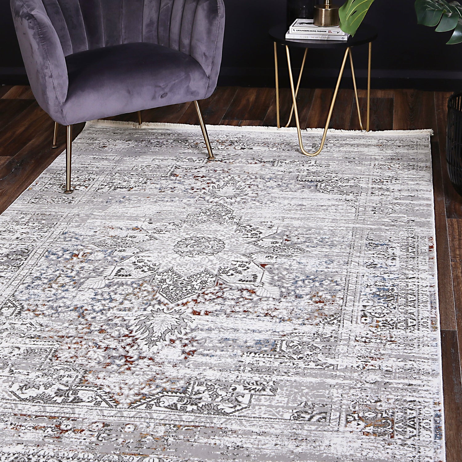 Cordelia Medalion Grey Multi Rug