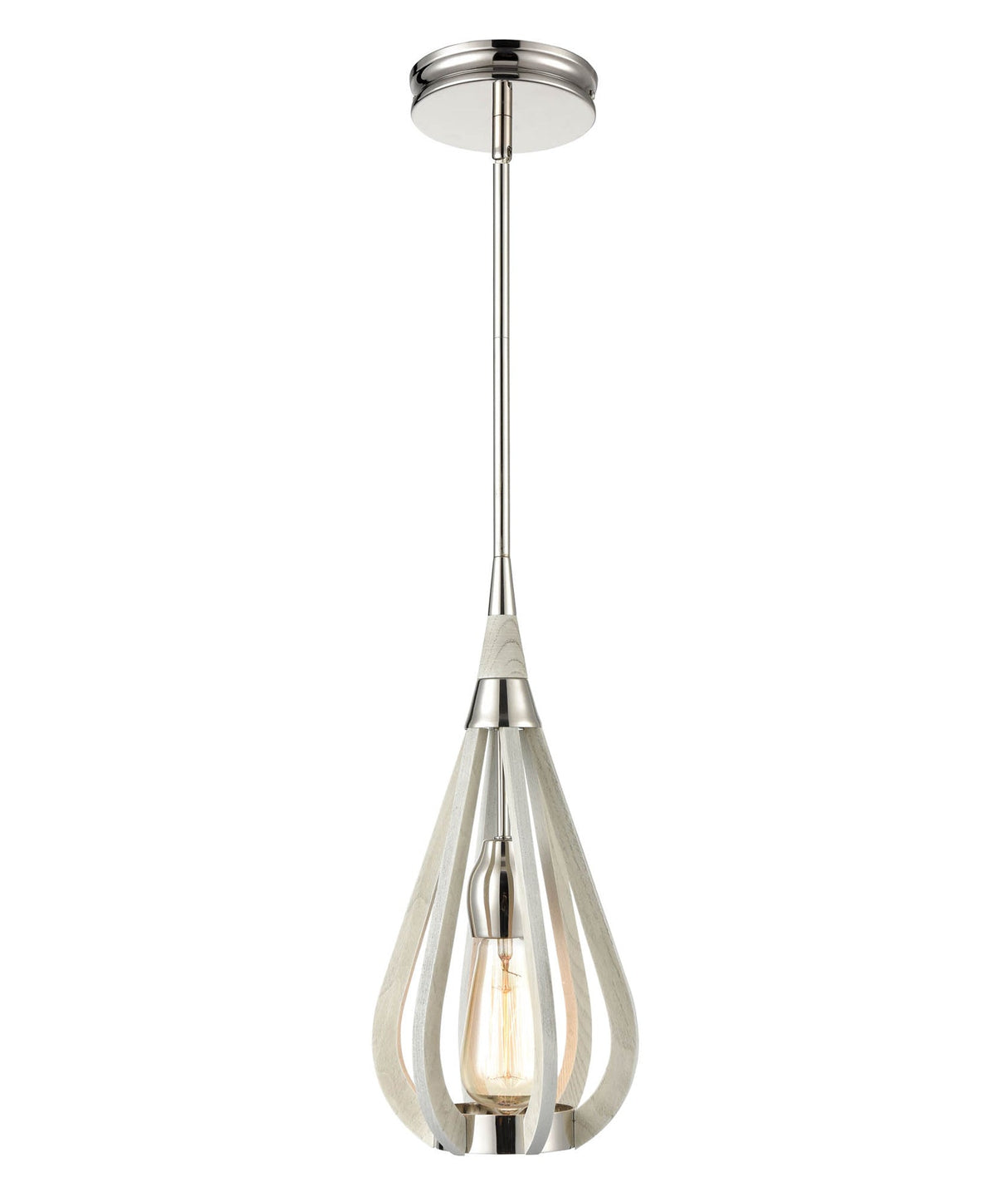 BONITO: Rustic Small Taupe / Winter Moss Wood Tear Drop Pendant Light