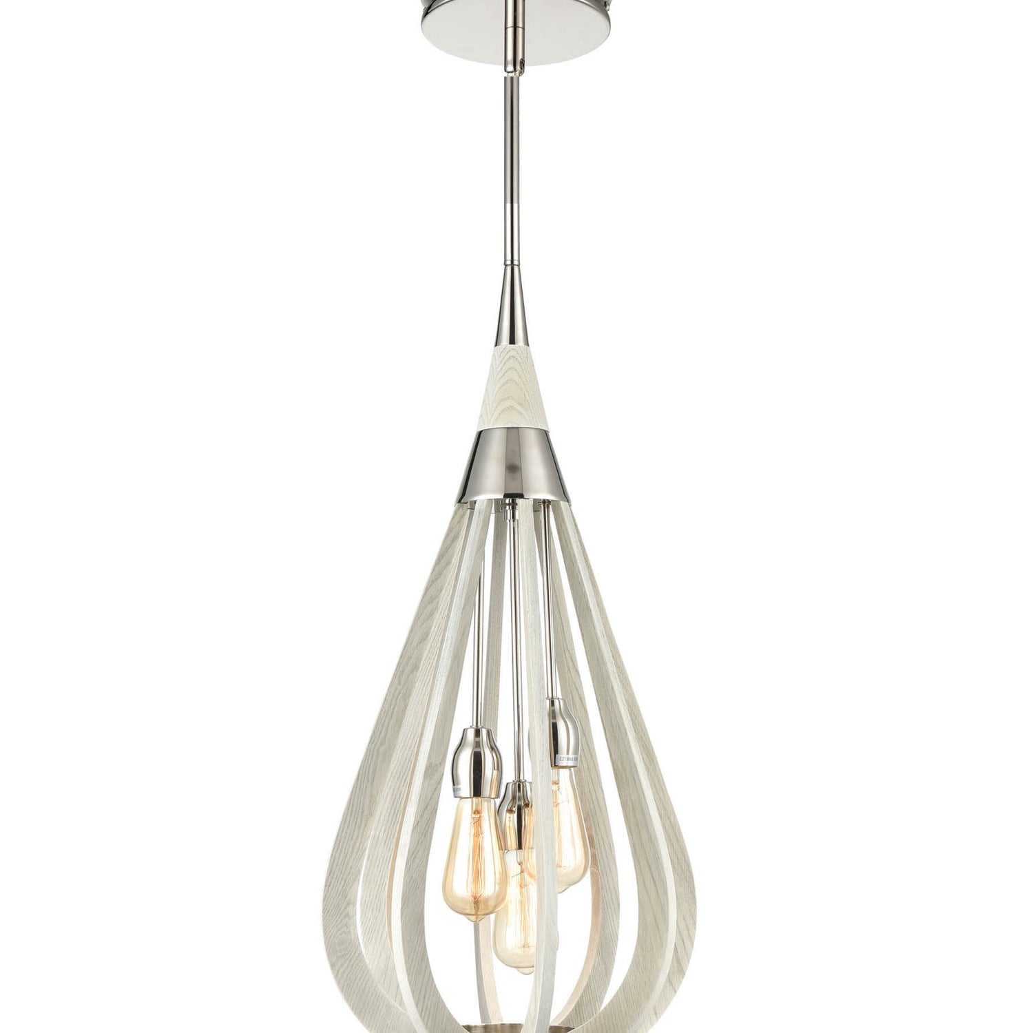 BONITO: Rustic Medium Taupe / Winter Moss Wood Tear Drop Pendant Light