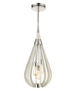 BONITO: Rustic Medium Taupe / Winter Moss Wood Tear Drop Pendant Light