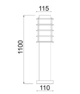 BORDA: E27 Surface Mounted Louvred Black Bollard Lights IP44