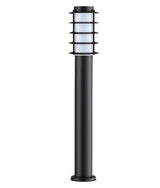 BORDA: E27 Surface Mounted Louvred Black Bollard Lights IP44