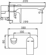 Bateau Wall Mixer With Outlet (Chrome)