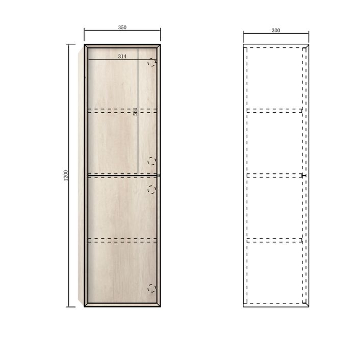 BYRON Tall Boy 1200mm Natural Oak