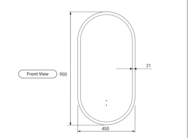 BEAU MONDE Back-Lit LED Framed Mirror Dimmable 900x450mm