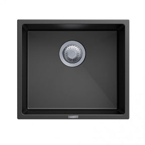 Black Carysil Granite Single Bowl Kitchen Sink - 457x406mm