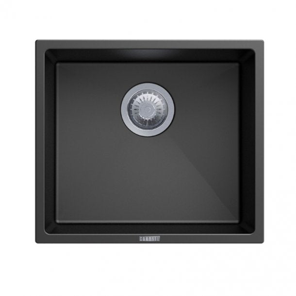 Black Carysil Granite Single Bowl Kitchen Sink - 457x406mm