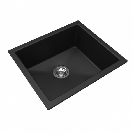 Black Carysil Granite Single Bowl Kitchen Sink - 533x457mm
